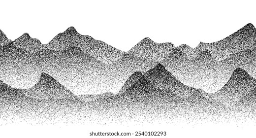 Imitación de un paisaje montañoso, ruidosa textura granulosa punteada, Anuncio