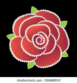 Imitation rose beadwork. Vector illustration.