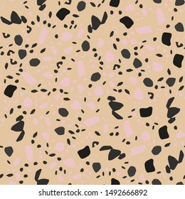 Imitation of the surface of the stone floor from granite particles. Terrazzo pattern. Vector illustration Background for print home decor, interior, fabric, textile, paper, wrapping, Wallpaper, covers