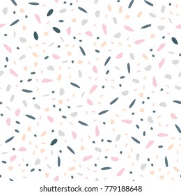 Imitation of the surface of the stone floor from granite particles. Terrazzo pattern. Vector illustration Background for print home decor, interior, fabric, textile, paper, wrapping Wallpaper, covers