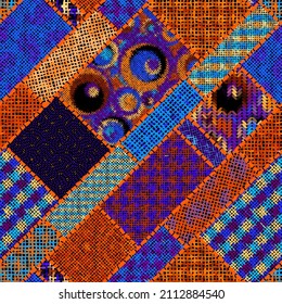 Imitation of a texture of rough canvas. Seamless pattern. Art seamless background.