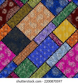 Imitation of a texture of rough canvas. Seamless pattern.