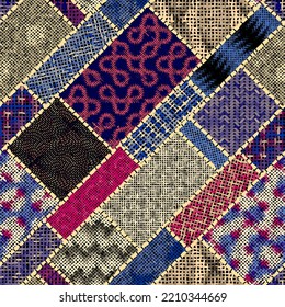 Imitation of a texture of rough canvas. Seamless pattern.