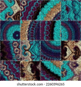 Imitation of a texture of rough canvas. Seamless pattern.