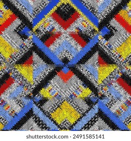 Imitation of a texture of rough canvas. Seamless vector illustration