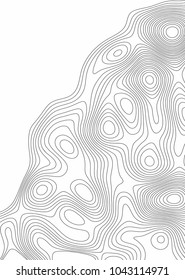 Imitation of a topographic map. Layered lines for design of advertising products. Simple background with smooth flowing shapes.
