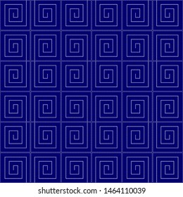 Imitation of traditional Japanese embroidery Sashiko. Seamless pattern, background. Vector illustration. On navy blue background.	