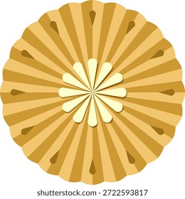 Imlek, Una Imagen detallada de una galleta redonda con una parte superior decorativa, ideal para promociones de comida y horneado.