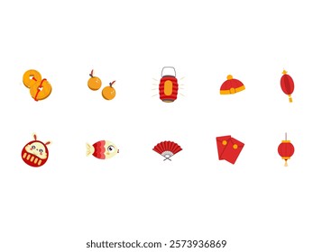 Imlek Icon Design Element Set