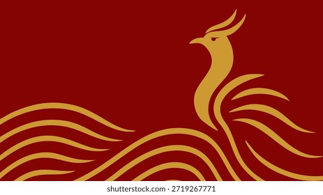 Imlek, Phoenix Ripple, Elegante diseño fénix adecuado para la marca, logotipos y medios digitales que representan el renacimiento y la Renovación.
