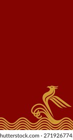 Imlek, Phoenix Ripple, ilustración de dragón estilizado adecuado para proyectos de marca, logotipos y diseño cultural.