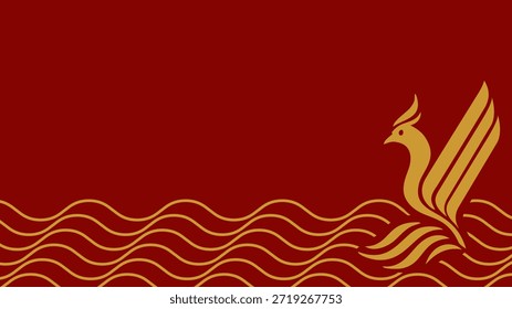 Imlek, Phoenix Ripple, Stilisiertes Phoenix-Emblem, das sich für Branding, Corporate Identity oder inspirierende Inhalte eignet.