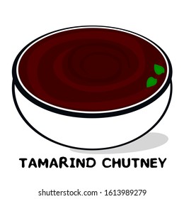 Imli Chutney Or Tamarind Chutney Indian Rajasthani Food Vector