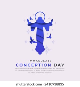 Immaculate Conception Day Paper cut style Vector Design Illustration for Background, Poster, Banner, Advertising, Greeting Card