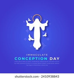 Immaculate Conception Day Paper cut style Vector Design Illustration for Background, Poster, Banner, Advertising, Greeting Card