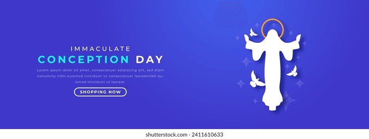 Immaculate Conception Day Paper cut style Vector Design Illustration for Background, Poster, Banner, Advertising, Greeting Card