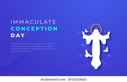 Immaculate Conception Day Paper cut style Vector Design Illustration for Background, Poster, Banner, Advertising, Greeting Card