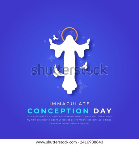 Immaculate Conception Day Paper cut style Vector Design Illustration for Background, Poster, Banner, Advertising, Greeting Card