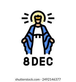 immaculate conception feast catholic holiday color icon vector. immaculate conception feast catholic holiday sign. isolated symbol illustration