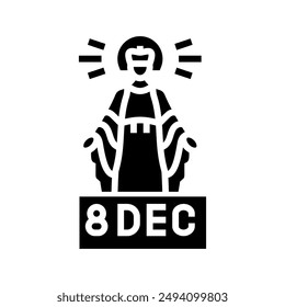 immaculate conception feast catholic holiday glyph icon vector. immaculate conception feast catholic holiday sign. isolated symbol illustration