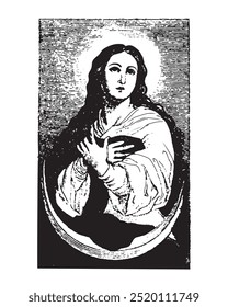 Immaculate Conception Vector Virgin Mary Our Lady of the assumption Catholic religious Illustration