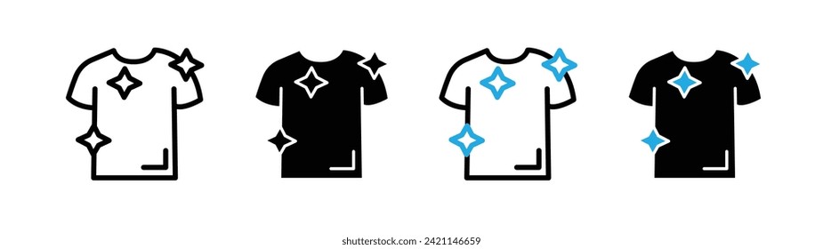 Immaculate garment line icon. Unblemished clothing icon in black and white color.
