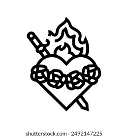 immaculate heart of mary feast catholic holiday line icon vector. immaculate heart of mary feast catholic holiday sign. isolated contour symbol black illustration