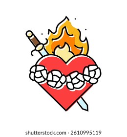 immaculate heart of mary feast catholic holiday color icon vector. immaculate heart of mary feast catholic holiday sign. isolated symbol illustration