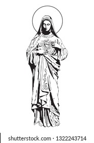 Immaculate Heart Of Mary Vector