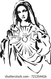 Immaculate Heart Of Mary Vector