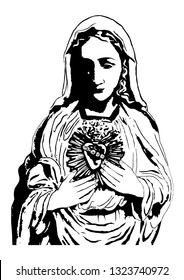 Immaculate heart of Mary virgin Mary vector