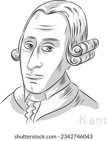 Immanuel Kant. German philosopher. vector illustration