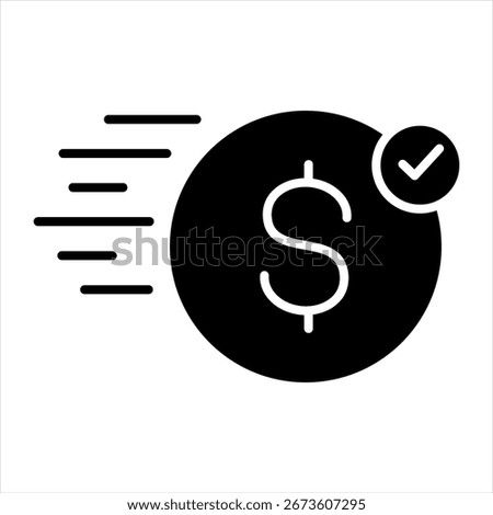 Immediate Confirmation Glyph Icon Vector Illustration