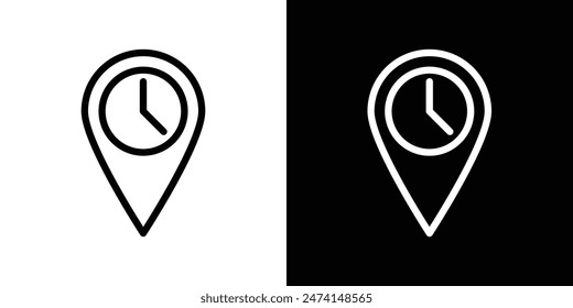 Immediate Location Identification Icon Set. Real-Time Positioning Pin Vector Symbol.