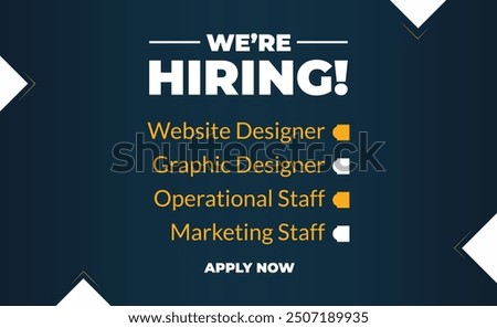 Immediate Openings Join Our Professional Team Hiring templet design