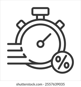 Immediate Sale Outline Icon Vector Illustration