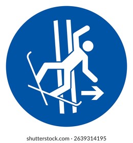 Immediately Leave The Towway in case of falling Symbol Sign, Vector Illustration, Isolated On White Background Label. EPS10