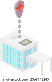 Immerse your audience in the world of healthcare with this isometric vector illustration of a hospital. Portraying its facilities and care environment in meticulous detail