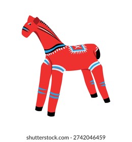Immerse your creative designs in the rich cultural tapestry of South Asia with this stunning "Tepa Putul" clay horse vector illustration. Tepa Putul is an ancient form of handmade terracotta toy from Bangladesh, characterized by its unique hand-pressed clay technique and bold, hand-painted aesthetic. This illustration features a majestic horse in a deep, vibrant red hue, adorned with intricate blue and white patterns that reflect the authentic soul of rural folk art.

Being isolated on a clean white background, this high-quality vector asset is incredibly versatile and easy to integrate into any professional layout. It is particularly suitable for projects celebrating ethnic diversity, global heritage, and traditional craftsmanship.

Key Applications:

Educational Resources: Perfect for textbooks, encyclopedias, and presentations detailing world cultures and traditional toys.

Branding and Packaging: A unique choice for organic product labels, boutique packaging, or fashion brands seeking a handcrafted and ethnic look.

Event and Poster Design: Ideal for cultural festival flyers, museum exhibition posters, and social media graphics for Bengali New Year (Pahela Baishakh).

Merchandise: Can be used for high-quality prints on apparel, stationery, mugs, and wall art.

This EPS file is fully scalable and editable, ensuring that the vibrant colors and sharp details remain intact at any resolution. Download this authentic piece of Bangladeshi heritage to add a meaningful and artistic touch to your next global project.