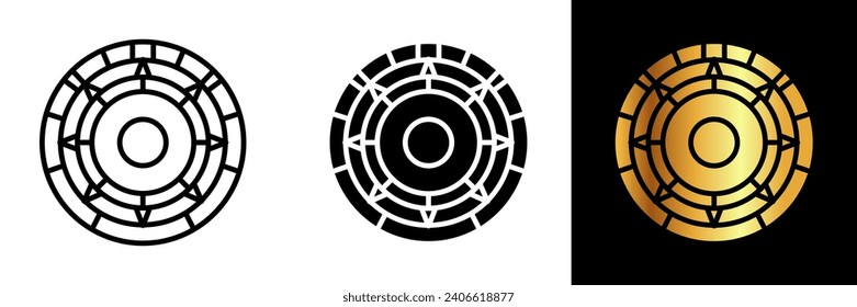 Immerse your designs in the ancient mystique with the Calendar Stone icon, a representation of the iconic Aztec artifact showcasing intricate calendrical and cultural significance.