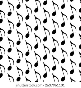 Immerse your projects in the rhythm of creativity with this seamless music note pattern. Featuring classic single eighth notes in a bold black and white design
