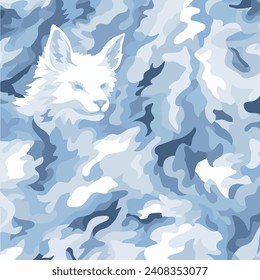 Immerse yourself in the allure of nature with "Frosty Predation," an Arctic Wolf Camo Vector Art that seamlessly blends majestic wildlife and stealthy elegance. Perfect for wildlife enthusiasts and ou