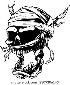 Immerse yourself in the enigmatic world of Premium Demon Skull Vectors in white and black. Each intricately crafted vector showcases the haunting beauty of demon skulls with a monochrome twist.