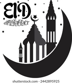 Immerse yourself in the festive spirit of Eid with our Eid Mubarak Design Background vector illustration. 