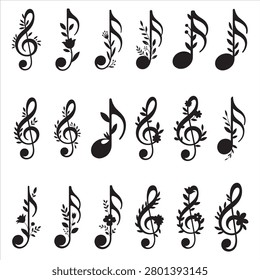 Immerse yourself in a harmonious blend of nature and sound. This elegant floral pattern seamlessly intertwines blooming botanicals with classical music notes and clefs, creating a sophisticated, lyrical design perfect for adding a rhythmic, artistic touch to any project.