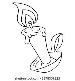  Immerse yourself in the magic of candlelight with this enchanting melted candle illustration. Ideal for coloring books, it invites creativity and adds a touch of fantasy to your coloring experience.