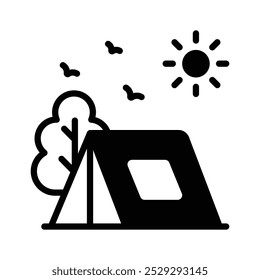 Sumérgete en la naturaleza con nuestro Icono de Camping Vector
