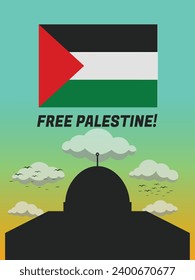 Immerse yourself in the spirit of solidarity with our captivating "Support for Palestine Freedom" poster design template.