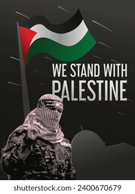 Immerse yourself in the spirit of solidarity with our captivating "Support for Palestine Freedom" poster design template.