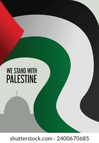 Immerse yourself in the spirit of solidarity with our captivating "Support for Palestine Freedom" poster design template.